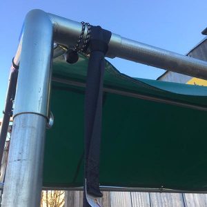 Caport/pop-up canopy ratchet loop strap on frame